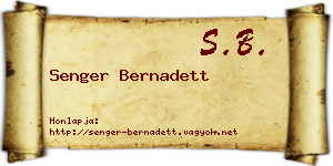 Senger Bernadett névjegykártya